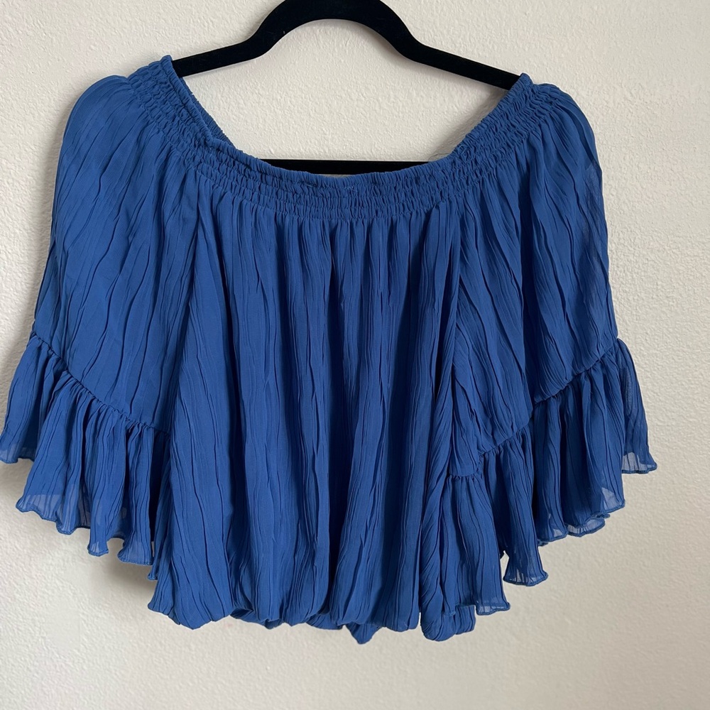 Blue Off-Shoulder Top - Picture 2 of 4